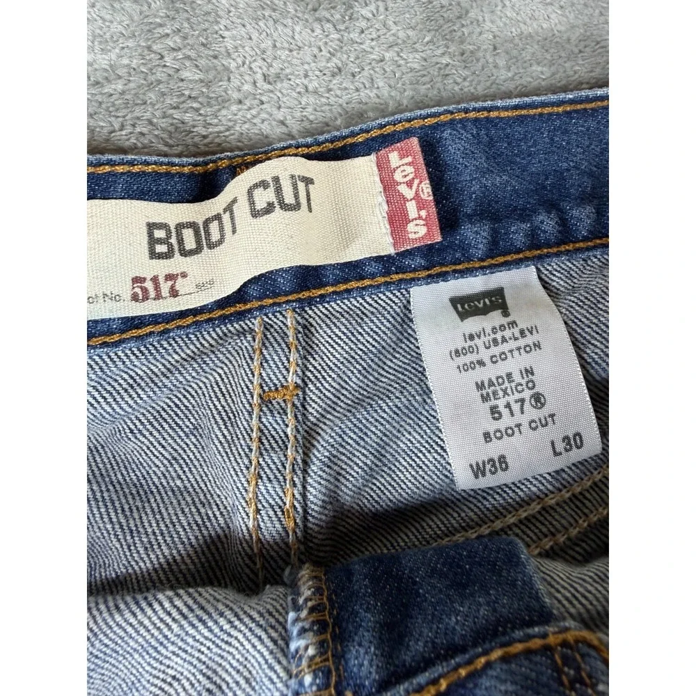 Vtg Levis 517 Boot Cut Jeans Mens 36x30 Blue Denim Red Tab Mexico